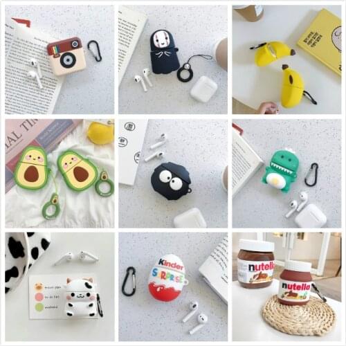 Luxury 3D Funny cartoon silicone Case For Apple Airpods 1 2 cover For Air pods 1 2 Case Wireless charging soft box candy coque