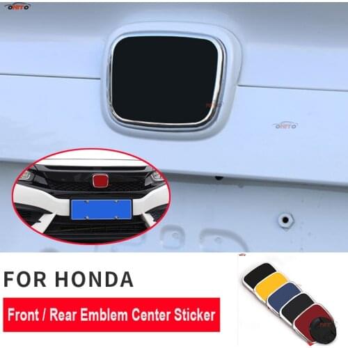 Car Decoration Sivlery/Red H ABS Front Hood Rear Boot Emblem Badge Covers For CRV Civic Accord CITY Fit Pilot Crossroad