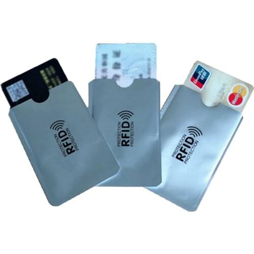 10Pcs aluminum foil Portable Anti-Scan Credit RFID Card Protective Anti-Magnetic Holder Bag ID band card Protector