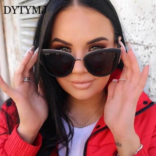 DYTYMJ 2020 Oversized Cat Eye Sunglasses Women Vintage Sun Glasses Women Cateye Sunglasses Women Retro Oculos De Sol Feminino