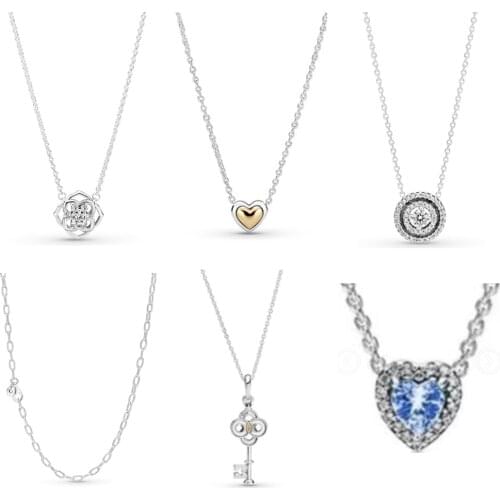 2021 NEW 100% 925 Sterling Silver Mothers Day Rose Petals Collier Limited Necklace Fit Girl Original Fashion Jewelry Gift