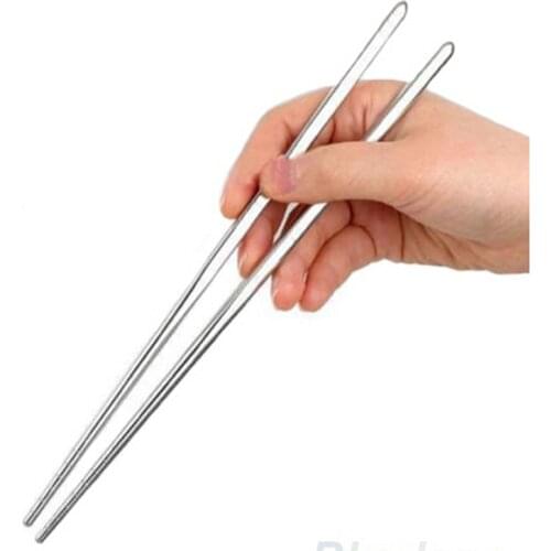 2 Pairs/Set Chinese Metal Chopsticks Non-Slip Stainless Steel Chop Sticks Set Reusable Food Sticks Kitchen Sushi Sticks
