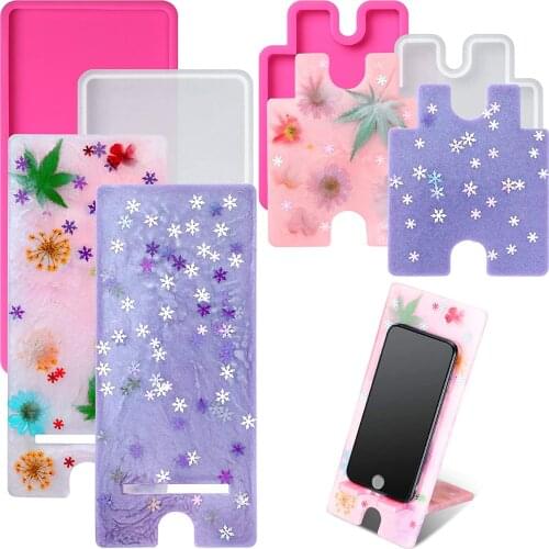 1pcs Phone Holder Casting Mold Epoxy Resin Silicone Mould for DIY Mobile Phone Bracket Jewelry Making Tools Handmade Artcrafts