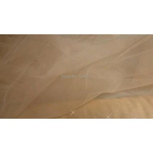 10yards high quality dark nude color soft Encryption mesh fabric DIY wedding dress clothing curtain veil tippet tent,Bridal veil