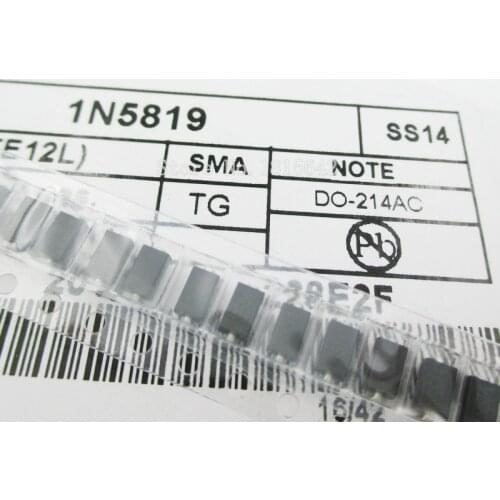 100PCS/Lot sma 1n5819 smd 1A 40V do-214ac Schottky diode ss14