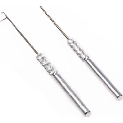 2pcs/Set Fishing Bait Needle Aluminum Alloy Baiting Drill Crochet Needle Combo Carp Fishing Boilie Hair Rigging Tool Kits