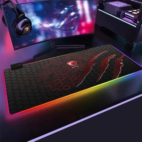 2021 NEW DESIGN MSI Mouse Pad LED RGB Big Size XXL Gamer Anti-slip Rubber Pad Play Mats Gaming for Keyboard Laptop Computer PC