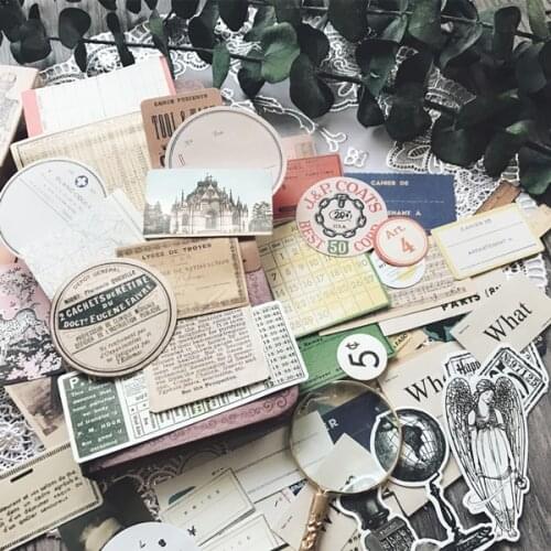 KSCRAFT 52pcs Retro Bills Style Stickers for Scrapbooking Happy Planner/Card Making/Journaling Project