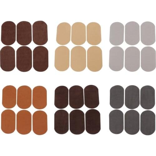 6pcs velvet Oval Elbow Knee Patches Repair Applique sewing suede