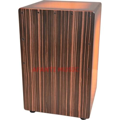 Afanti Music Ebony / Birch Wood / Natural Cajon Drum (KHG-149)