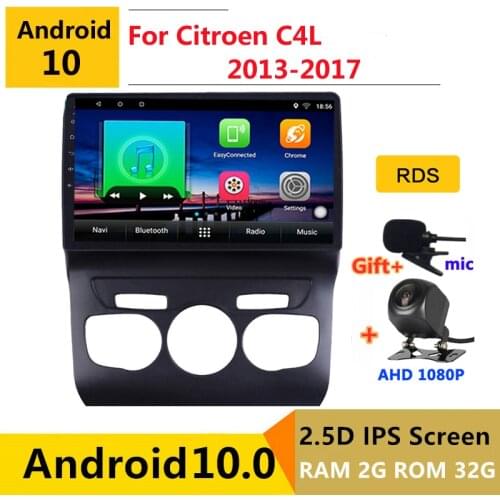 Android 10.0 car radio auto stereo for Citroen C4 C4L 2013 2014 2015 2016 2017 navigation GPS DVD Multimedia Player