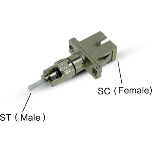 Free Shipping SC Female to ST Male 9/125um Hybrid Fiber Optic Adapter SC-ST Optical Adaptor