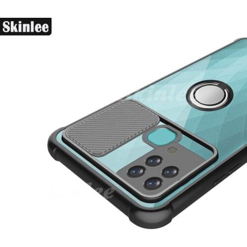 Skinlee For Tecno Pova 2 Case Official Original Shockproof Clear With Ring Soft Frame Airbag Cover For Tecno Pova2 Case