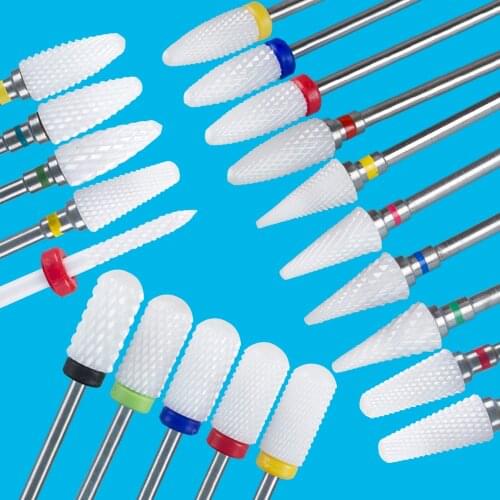 Milling Cutter For Manicure Ceramic Mill Manicure Machine Set Cutter For Pedicure Electric Nail Files Nail Drill Bit