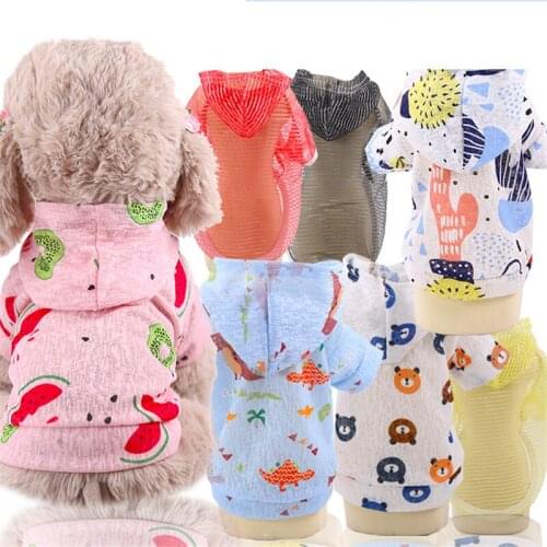 Pet Dog Shirt Clothes sun protection clothing shawl Hat Summer thin coat sunscreen lightweight quick-Dry XS XXL