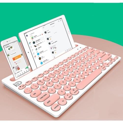 Bluetooth Keyboard Three-mode Mobile Phone Tablet Keyboard with Card Slot Compact Carry Ultra-thin Keyboard