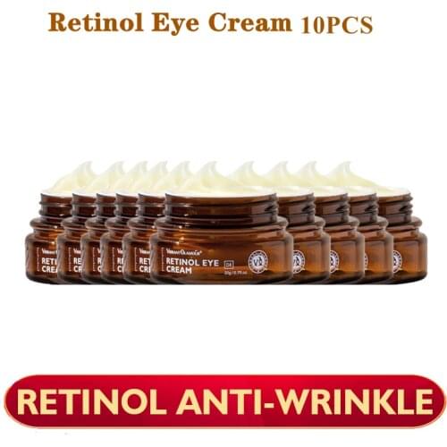 VIBRANT GLAMOUR Retinol Eye Cream Dark Circles Fade Fine Lines Remove Eye Bags Anti Wrinkle Anti Aging Firming Brighten Skin10pc
