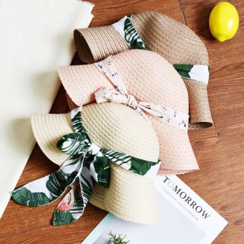 Mingjiebihuo summer Cool breathable Korean fashion cute sun hat Vacation outdoor trend women beach bow elegant summer sun hat
