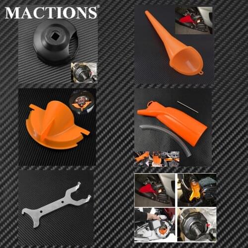 Motorcycle Oil Filter Funnel Cover Primary Case Oil Fill Funnel Cap Wrench Spanner Rear Shock Wrench Tool Set For Harley Models