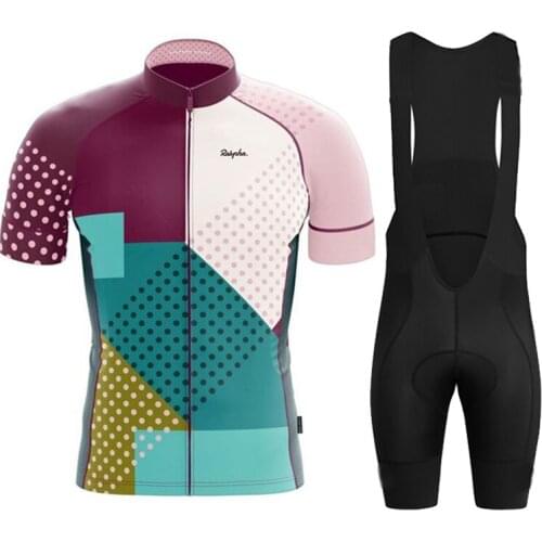 Ralvpha Men Cycling Clothing 2021 Team Cycling Set Bike Clothing Suits Anti-UV Bicycle Wear Short Sleeve Raphaful Riding uniform