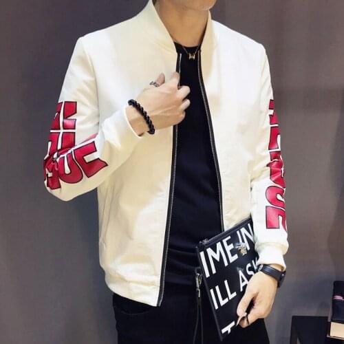 2020 Autumn Hip Hop Men Letter Printing Slim Fit Jaqueta Masculina Bomber Jacket Mens Stand Collar Coats Male Clothing