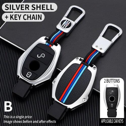Zinc Alloy Men Car Key Bag Case Cover Key Holder Chain For Mercedes Benz AMG W203 W210 W211 W124 W202 W204 W205 W212 W176