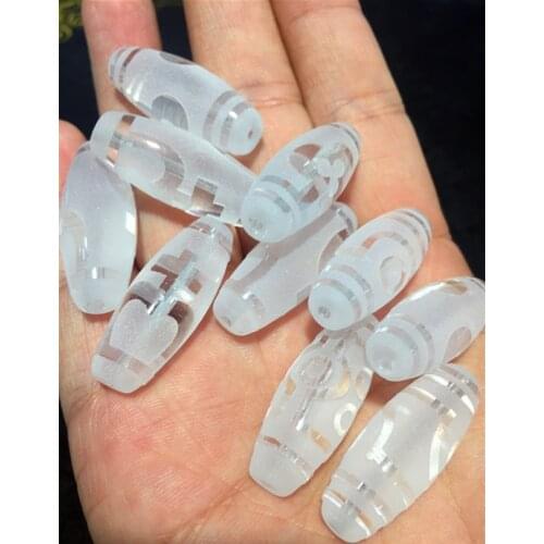 Natural Crystal 12mm*30mm Amulet 1 eyes -21 eyes Tibetan Dzi Beads for Bracelet and Necklace Making Tibet Beads Free Shipping