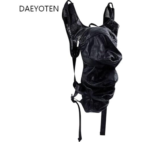 DAEYOTEN 2020 New Women Backpack Gothic Men Travel Bags Steampunk PU Leather Backpack Casual Bookbag Anti Theft Bagpack ZM0500
