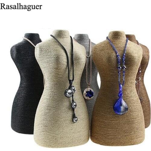New Arrival Woman Rope Mannequin Necklaces Bust Stand HolderJewellery Bust Display Stand Shelf Holder Packaging Wholesale Price