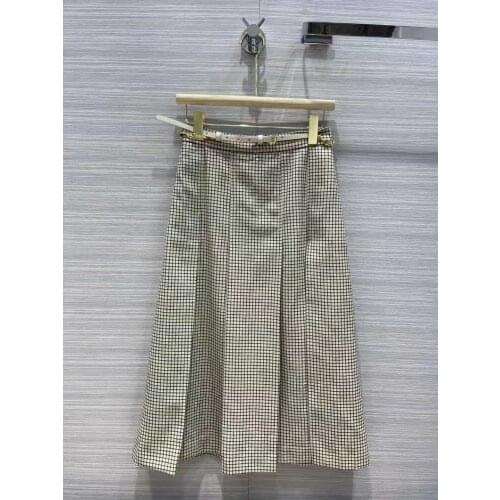 2021 autumn winter high quality half length skirt fashion female plaid skirts