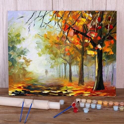 Autumns Touch Painting By Numbers Set Acrylic Paints 50*70 Oil Painting Home Decor For Adults Handiwork Handicraft