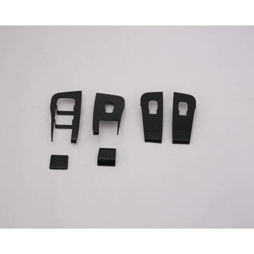 For Tesla Model 3 2018 2019 Carbon Fiber Window Lift Switch Button Cover Trim Door Armrest Panel Frame Interior Accessories LHD