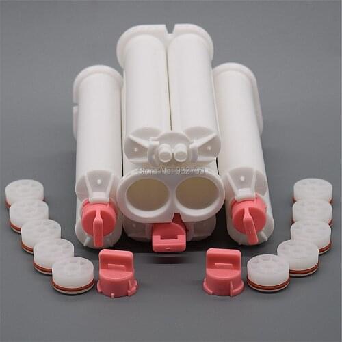 5pcs 1:1 Dispensing Gun 50ml Polyurethane Epoxy Resin Cartridge Two Component AB Glue Acrylic Adhesive 2 part Cartridges