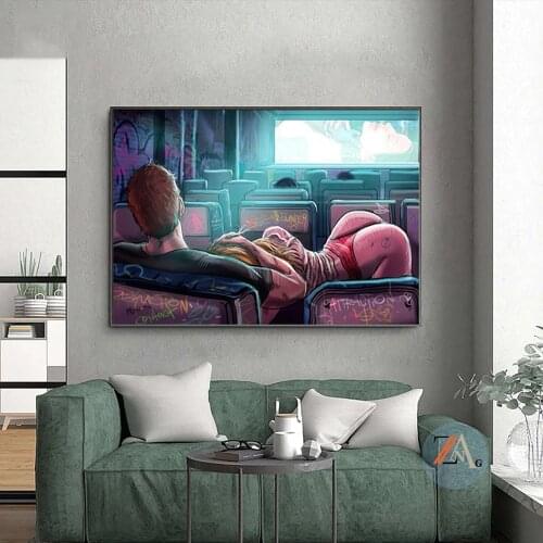 Sexy Men And Women Posters Canvas Painting Color Print Cuadros Art Wall Decoration Mural Modern Home Room Decor NO Fram