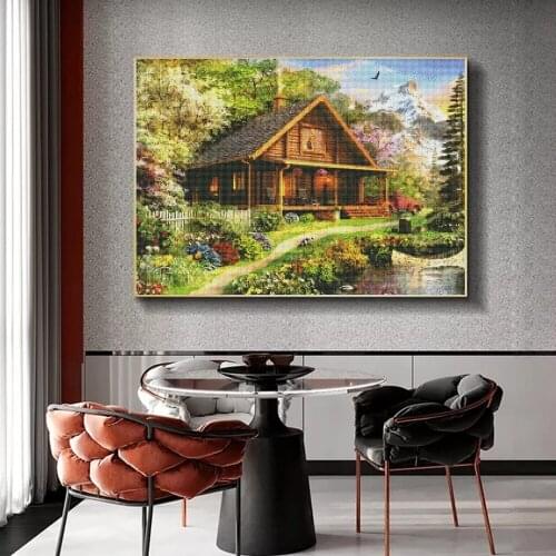 Full Square/round Kit Diamond Embroidery 5D Diy Diamond Painting Cross Stitch Lakeside Villa Picture Home Decor Handmade Gifts