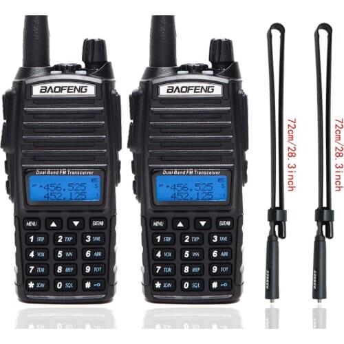 2Pcs Baofeng UV-82 Portable Walkie Talkie UV82 5W VHF/UHF Dual Band 2 PTT Pofung UV 82 CB Ham Amateur Two Way Radio Transmitter