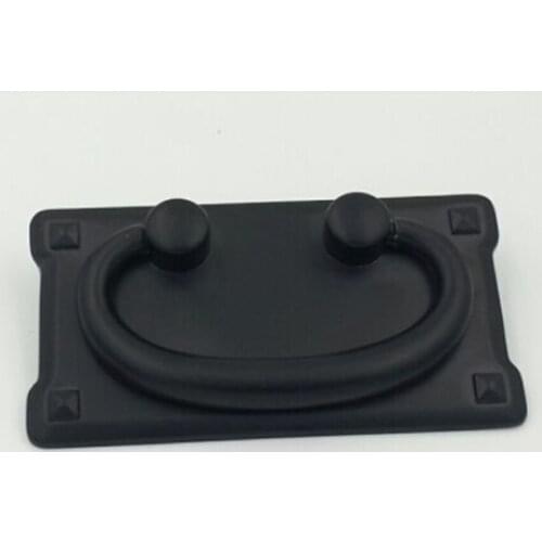 76mm American retro simple black drop ring drawer cupboard kitchen cabinet knob pull handle 3"