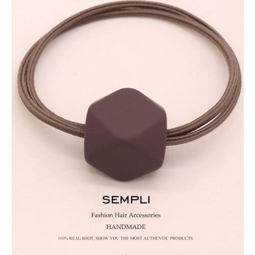 Sempli Fresh Lady Hair Rope High Elastic Rubber Band Geometric Square Hair Band Hair Accessories Headwear Good Rubber
