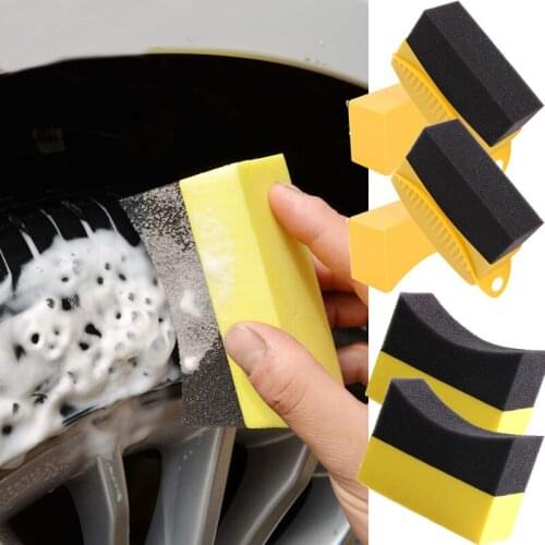 Car Wheel Cleaning SpongeTire Brush Polishing Washing Tool with Gripper Auto Wheel Waxing Detail Brushes Accessories