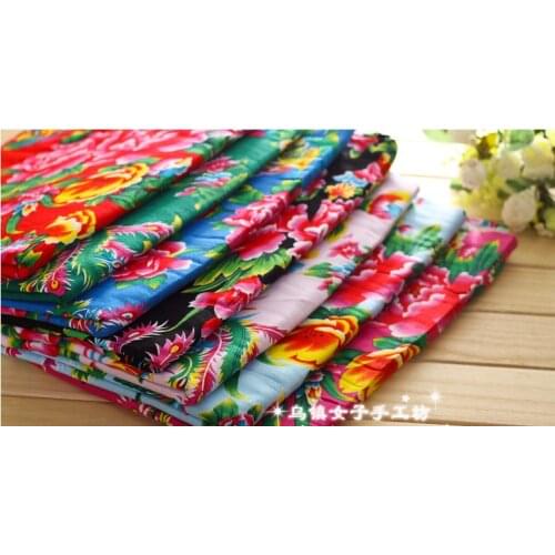 Meter Twill Cotton Printed Phoenix Peony Garment Materials Bedding Sheet Pillow Cover Clothes Fabric Sewing Tissu Textile 2014BL