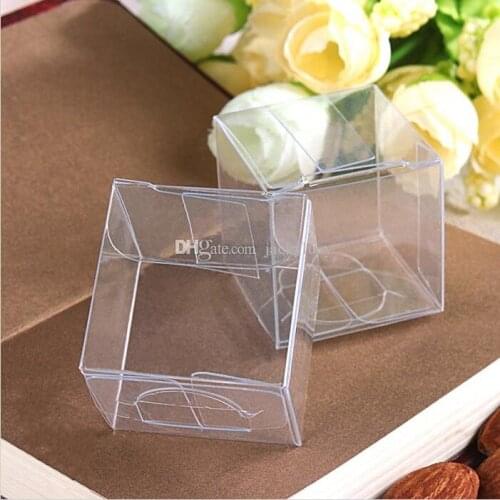 Top Quality 3x3x3 CM PVC Clear Package Box Square Plastic Containers Gift Box Candy Towel Cake Box Free Shipping