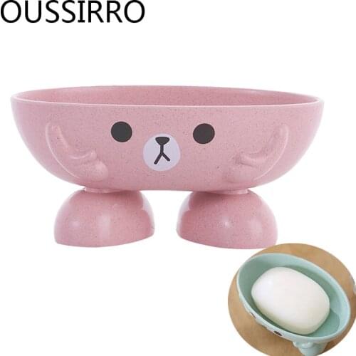 High Quality Cartoon Soap Box Drainer For Bath Storage Soapbox Plastic Drain Soap Dish Soap Holder Essential Bathroom Supplies