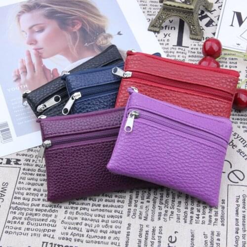 Women PU Leather Mini Wallet Multi Functional Zipper Coin Purse Card Holder Purses FA$3