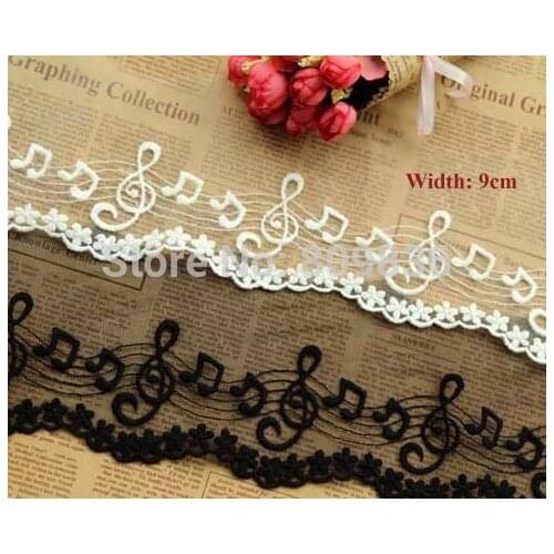1 yard Width:9cm High grade Trimming lace,Musical notes lace,Embroidered Laces,Garment accessories(ss-760-318)