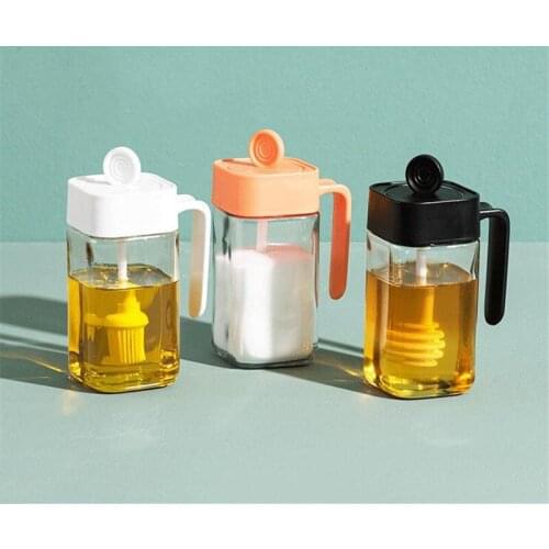 1pcs Spoon Lid Jar Kitchen Moisture-proof Glass Seasoning Seasoning Oil Brush Spice Seasoning Jar Honey Bottle Seasoning Bottle