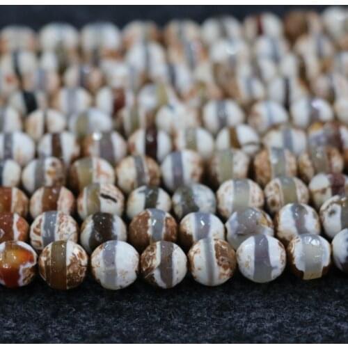 10mm 38pcs/lot, TOP Quality ! Brown Line Handmade Loose Spacer Round Natural Stone Beads Bracelet DIY Jewelry Making