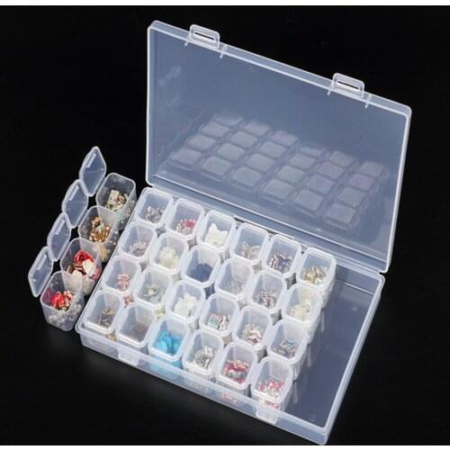 100set Clear Plastic 28pcs/set Slots Empty Storage Box bottle