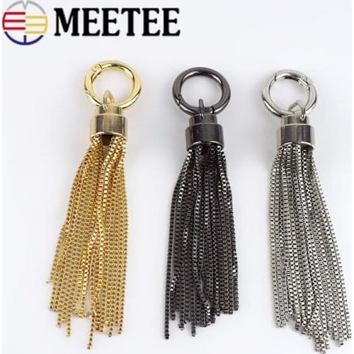 2pc Meetee Bag Hardware Accessories Metal O Spring Ring Tassel Buckles Jewelry Pendant Hang Pendant Decor DIY Accessories AP2405