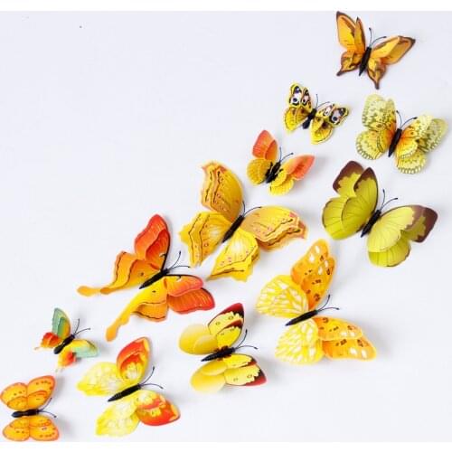 3D Butterfly Wall Stickers Creative Butterflies with Diamond Home Decor Kids Room Decoration Art Wall Decals