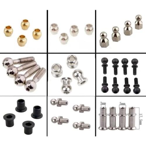 4PCS Ball Head C Screws Shock Absorber Mount 02152 06023 06007 02038 02169 H98052 02101 for 1/10 or 1/8 1/16 1/18 RC Cars